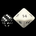 Koplow Opaque White Top Read JUMBO D14 Dice