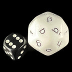 Koplow Opaque White Language - German Alphabet Lower Case JUMBO 33mm D30 Dice