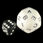 Koplow Opaque White Language - German Alphabet Upper Case JUMBO 33mm D30 Dice