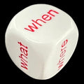 Koplow Opaque White Language - Interrogative Question D6 Dice