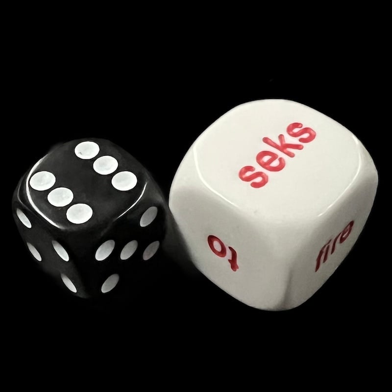 Koplow Opaque White Language - Norwegian Number JUMBO 20mm D6 Dice - DISCONTINUED