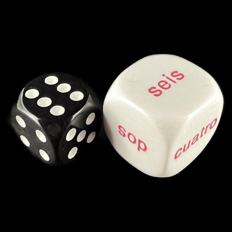 Koplow Opaque White Language - Spanish Number JUMBO 20mm D6 Dice
