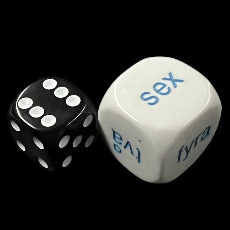 Koplow Opaque White Language - Swedish Number JUMBO 20mm D6 Dice - DISCONTINUED