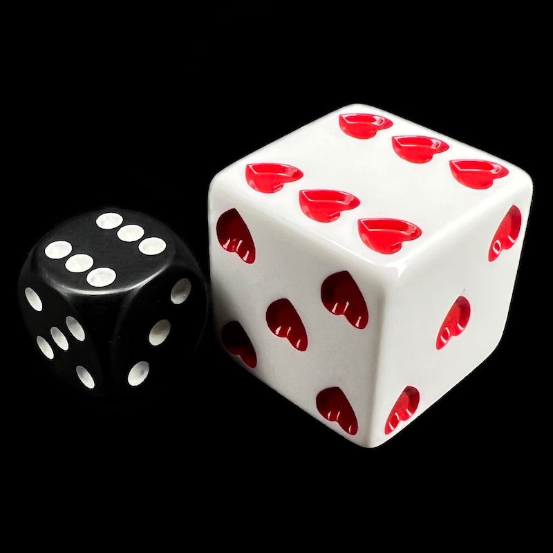 Koplow Opaque White Love Sweetheart Logo 25mm D6 Spot Dice