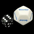 Koplow Opaque White Months JUMBO 28mm D12 Dice