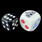 Koplow Opaque White & Multi Colour Carousel Fairground Logo 18mm D6 Dice