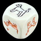 Koplow Opaque White & Multi Colour Dog Breed Animal Logo D6 Dice