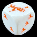 Koplow Opaque White & Orange Witches Hat Logo D6 Spot Dice