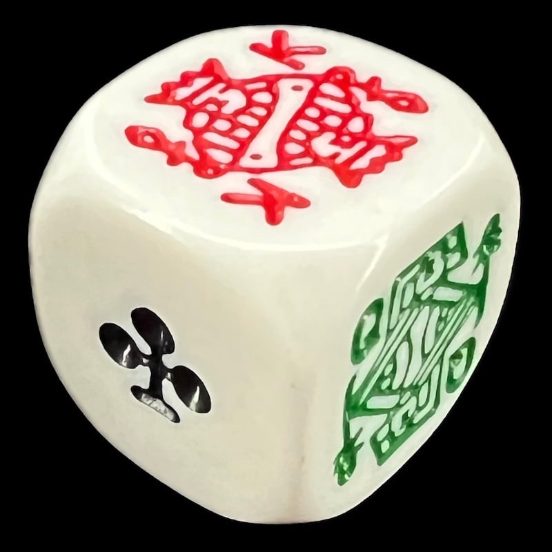 Koplow Opaque White Poker D6 Dice