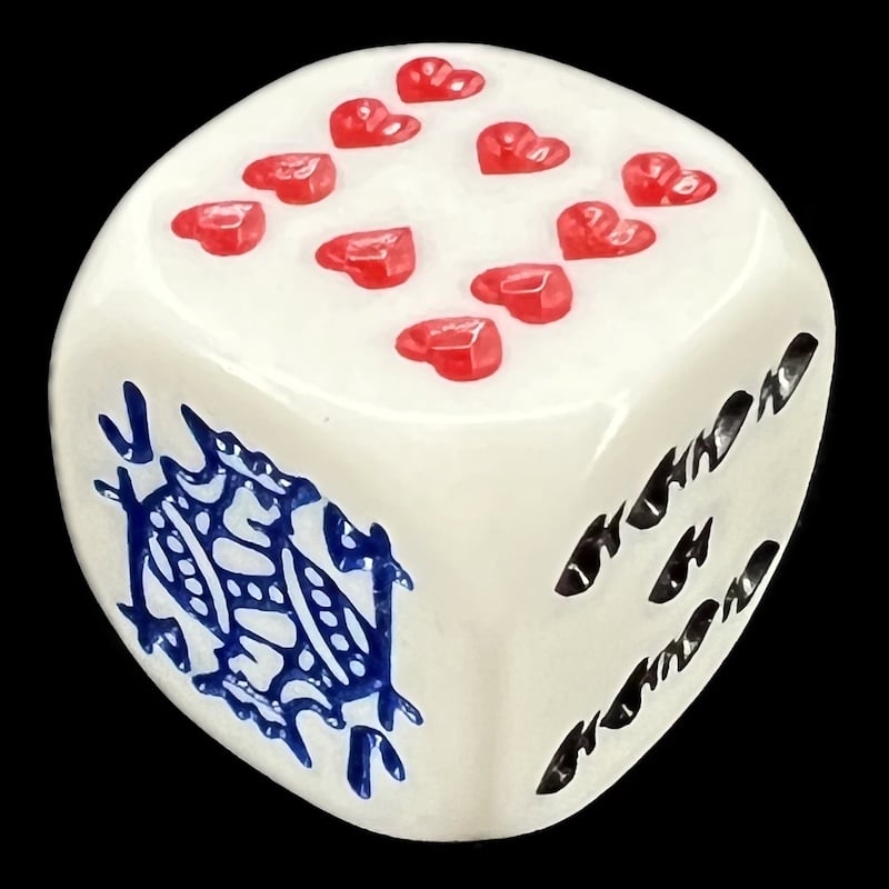 Koplow Opaque White Poker D6 Dice