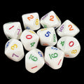 Koplow Opaque White & Rainbow Multi Colour 10 x D10 Dice Set