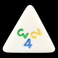 Koplow Opaque White & Rainbow Multi Colour D4 Dice