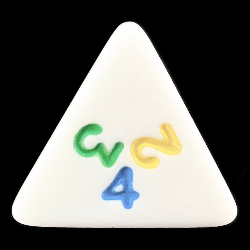 Koplow Opaque White & Rainbow Multi Colour D4 Dice