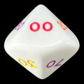 Koplow Opaque White & Rainbow Multi Colour Percentile Dice
