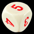 Koplow Opaque White & Red Average D6 Dice