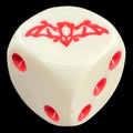Koplow Opaque White & Red Bat Animal Logo D6 Spot Dice