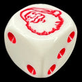 Koplow Opaque White & Red Christmas Santa Father Christmas Logo D6 Spot Dice