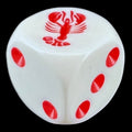 Koplow Opaque White & Red Lobster Animal Logo D6 Spot Dice