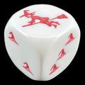Koplow Opaque White & Red Witches Hat Logo D6 Spot Dice