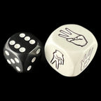 Koplow Opaque White Sign Language 1-6 JUMBO 20mm D6 Dice