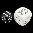 Koplow Opaque White Attributes - Transportation JUMBO 22mm D6 Dice