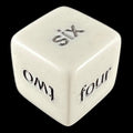 Koplow Opaque White Word Number D6 Dice