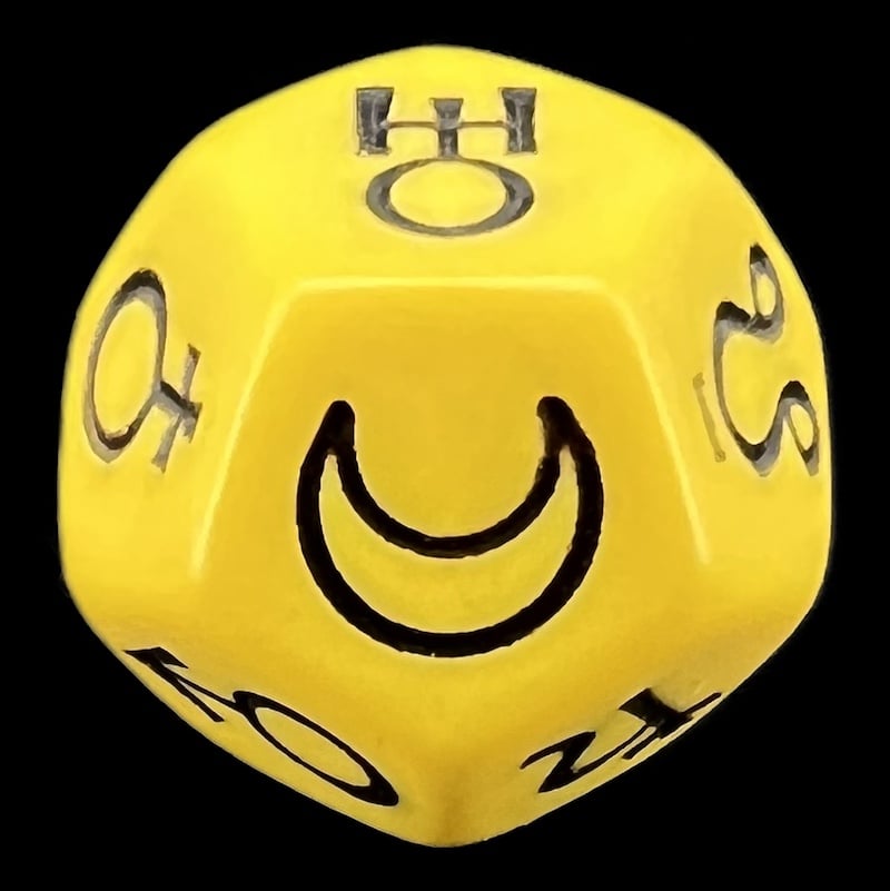Koplow Opaque Yellow Astrology Planets D12 Dice