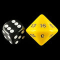 Koplow Opaque Yellow & Black 20mm D16 Dice