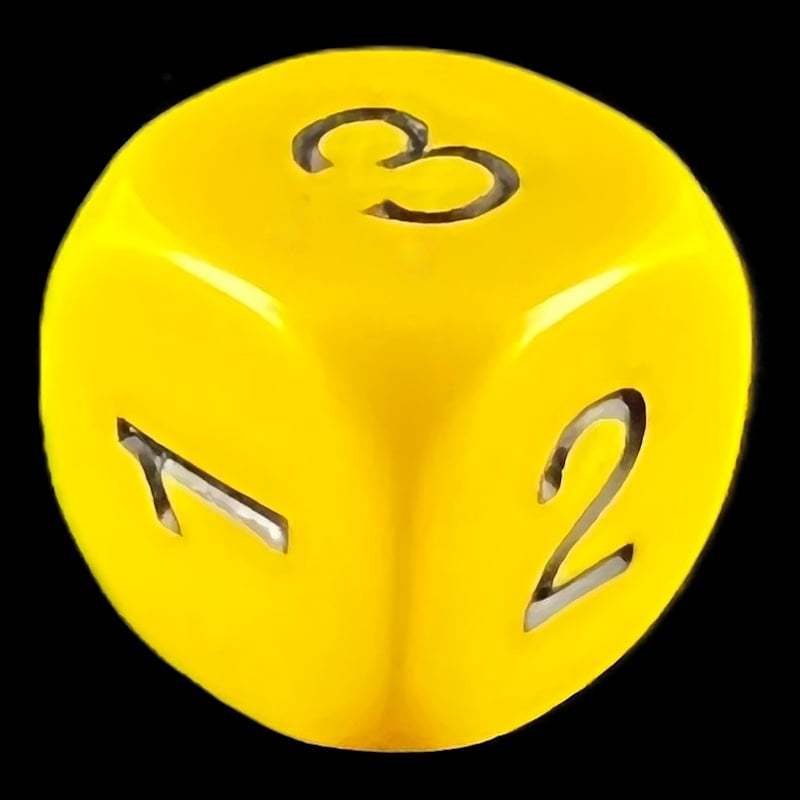 Koplow Opaque Yellow & Black D3 Dice