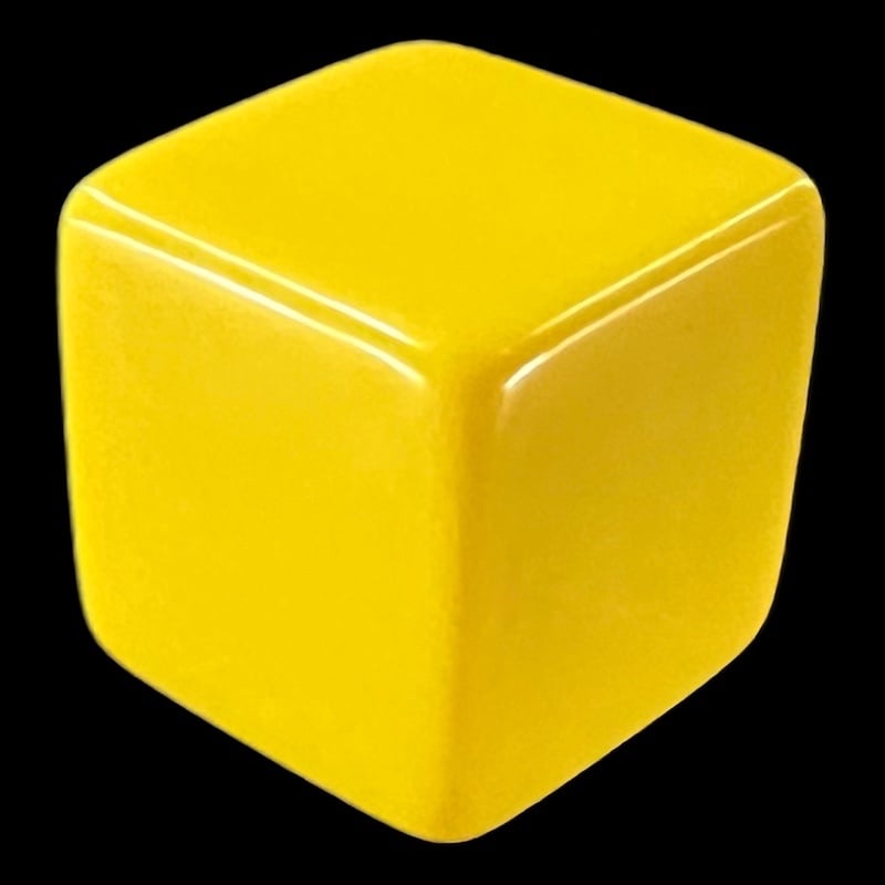 Koplow Opaque Yellow Blank Counting Cubes 16mm D6 Dice