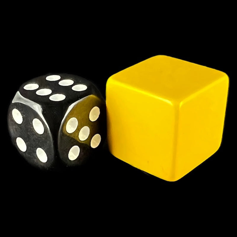 Koplow Opaque Yellow Blank Counting Cubes 19mm D6 Dice
