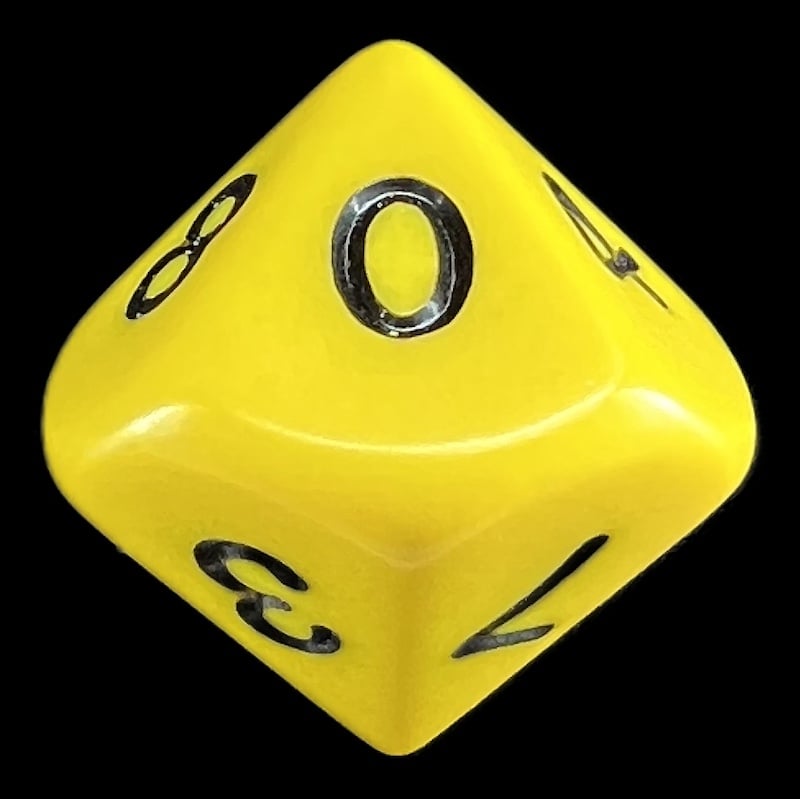 Koplow Opaque Yellow & Black D10 Dice