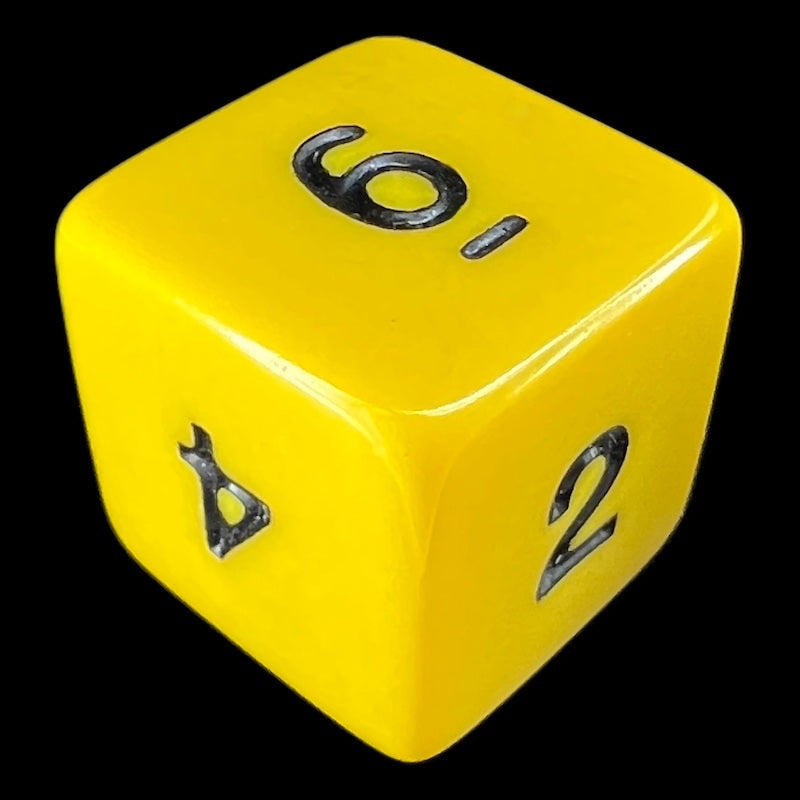 Koplow Opaque Yellow & Black D6 Dice