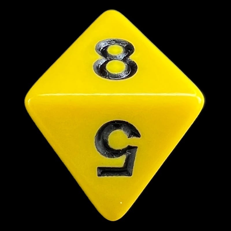 Koplow Opaque Yellow & Black D8 Dice