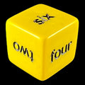Koplow Opaque Yellow Word Number D6 Dice