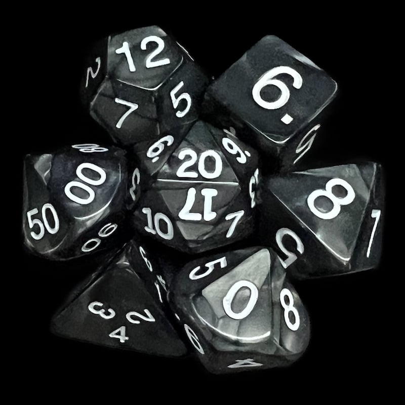 Koplow Pearl Charcoal 7 Dice Polyset