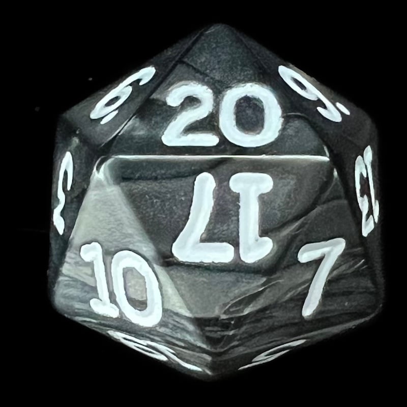 Koplow Pearl Charcoal D20 Dice