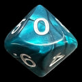 Koplow Pearl Emerald D10 Dice