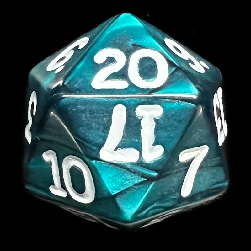 Koplow Pearl Emerald D20 Dice
