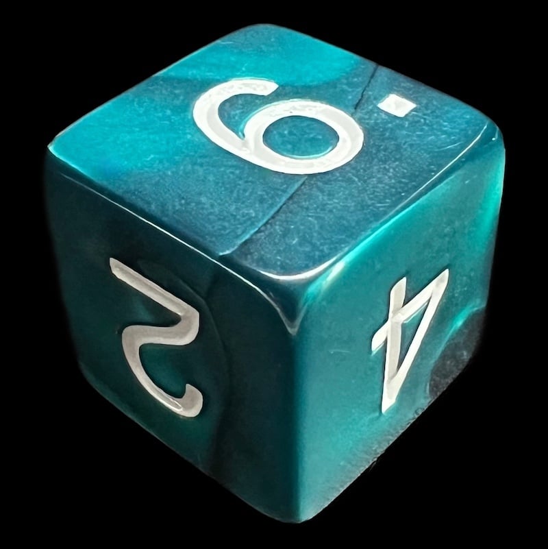 Koplow Pearl Emerald D6 Dice