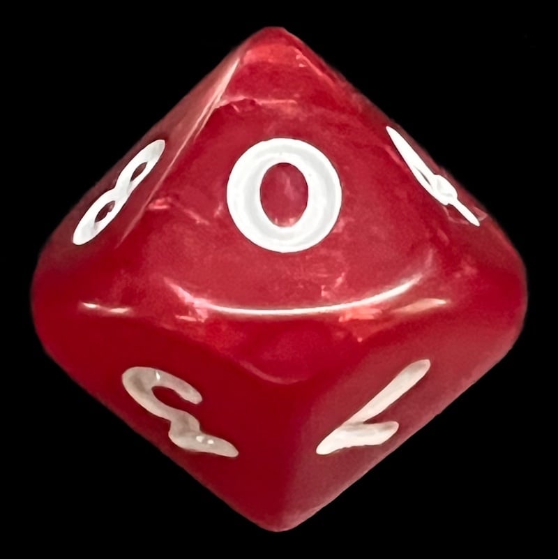 Koplow Pearl Red D10 Dice