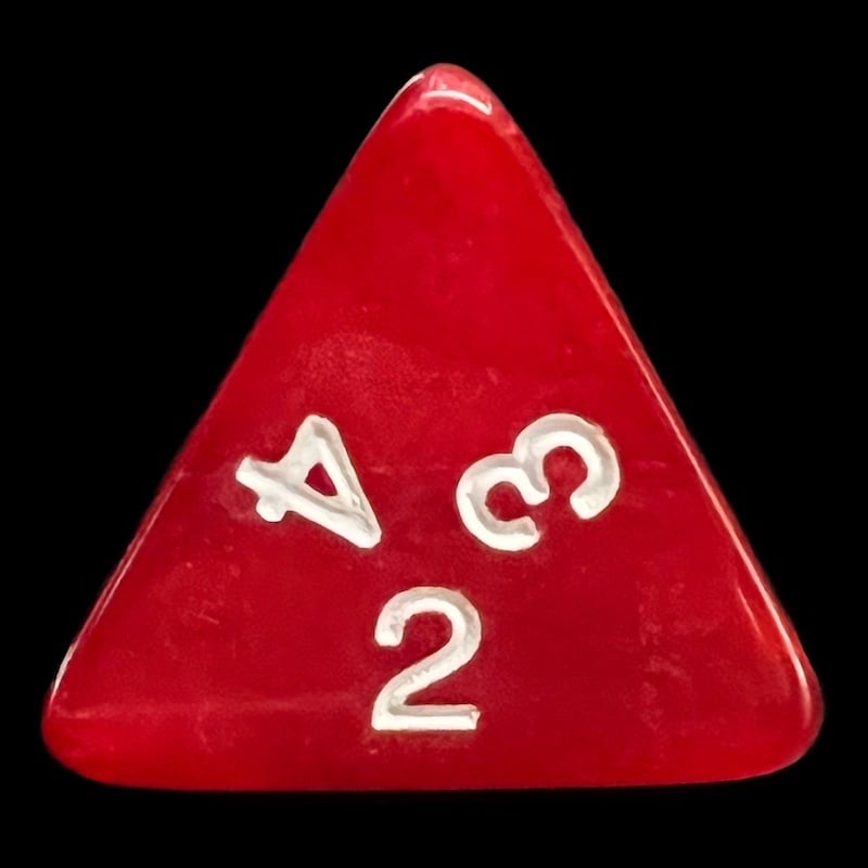 Koplow Pearl Red D4 Dice