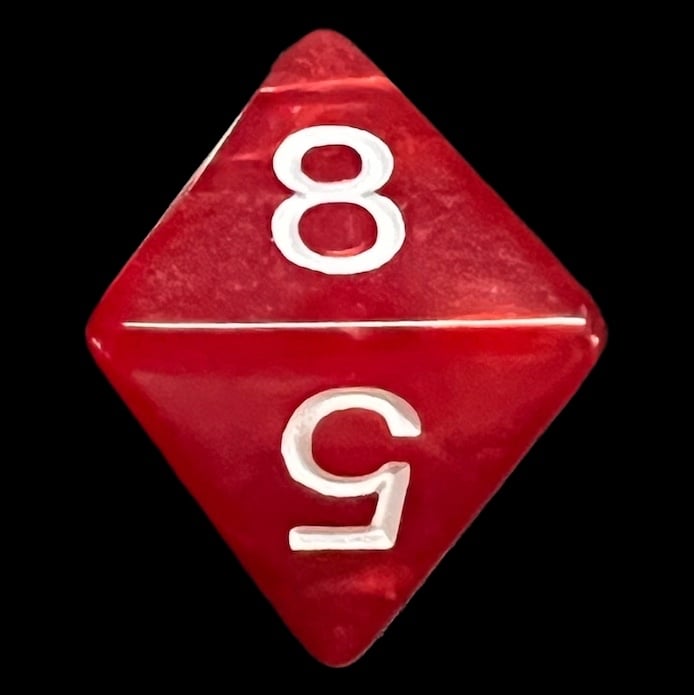 Koplow Pearl Red D8 Dice