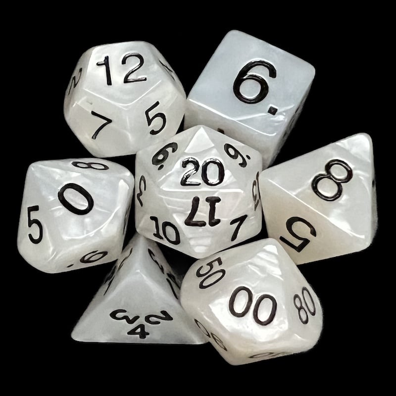 Koplow Pearl White 7 Dice Polyset
