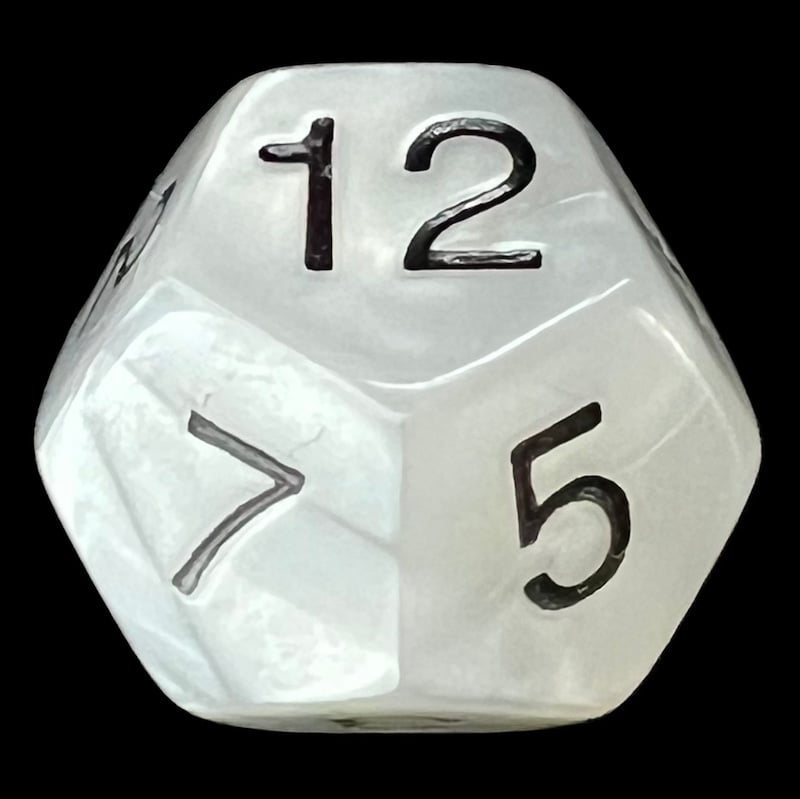 Koplow Pearl White D12 Dice