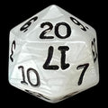 Koplow Pearl White D20 Dice