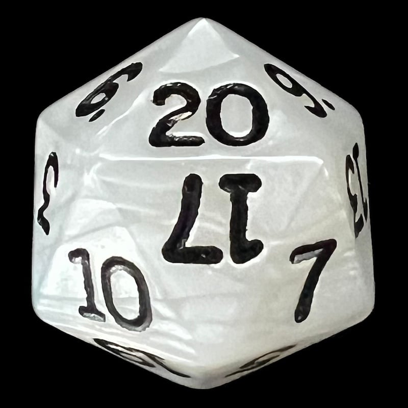 Koplow Pearl White D20 Dice