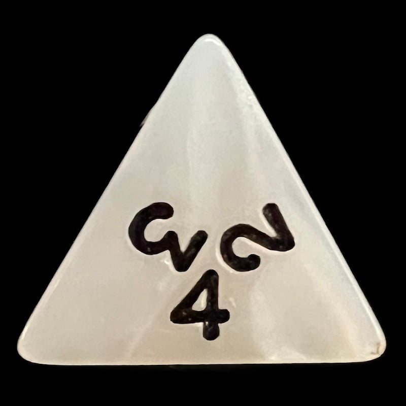 Koplow Pearl White D4 Dice
