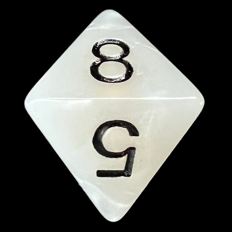 Koplow Pearl White D8 Dice