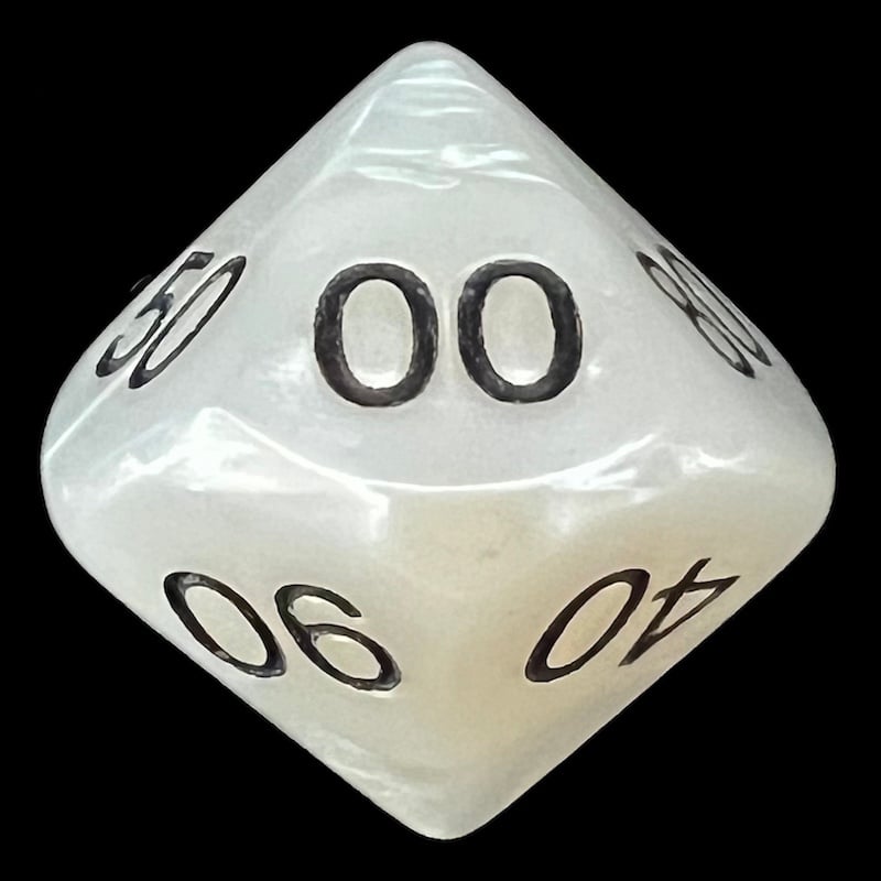 Koplow Pearl White Percentile Dice